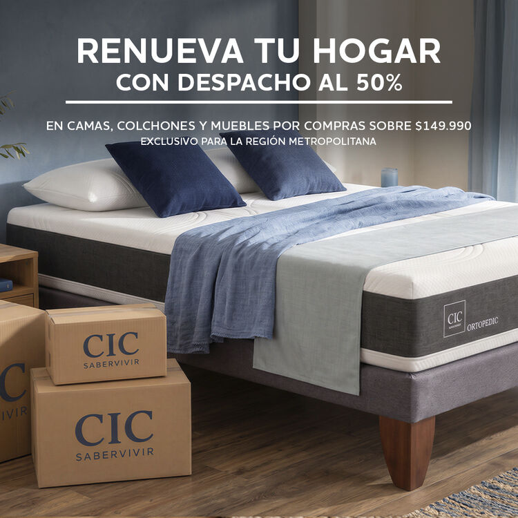 50% de descuento en despacho en Regi&oacute;n Metropolitana para camas, colchones y muebles seleccionados en CIC.cl
